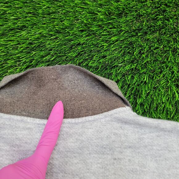 Vintage 90s Campus Collared Sweatshirt Large 22x23 Crop - Picture 4 of 12